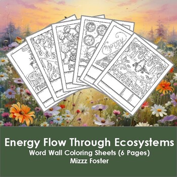 Preview of Energy Flow Through Ecosystems Word Wall Coloring Sheets (6 pgs.)