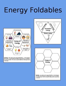 Preview of Energy Foldables, Renewable and Non renewable energy, elementary, middle school