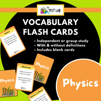 Preview of Energy Force and Motion Physics Vocabulary Cards