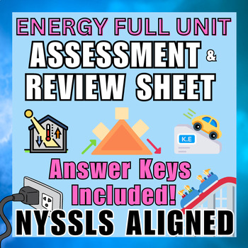 Preview of Energy Forces and Electricity FULL UNIT Assessment & Review Sheet NYSSLS Aligned
