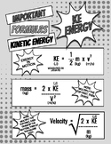 Energy Formulas & Student fill in notes worksheet (Kinetic