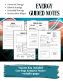 Energy Guided Notes / Forms of Energy / Potential Energy /