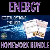 Energy Homework Bundle