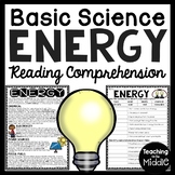 Energy Informational Text Reading Comprehension Worksheet 