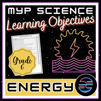 Preview of Energy Learning Objectives - Grade 6 MYP Science