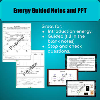 Preview of Energy PPT and Guided Notes