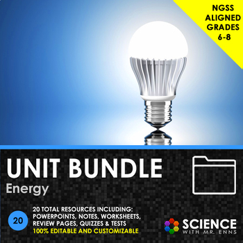 Preview of Kinetic Energy KE & Potential Energy PE + Types of Energy Physics Unit Bundle