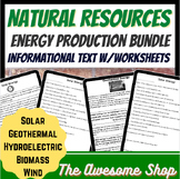 Natural Resources Energy Production Texts W/ Worksheets & 