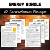 Energy Reading Comprehension BUNDLE - Printable PDF