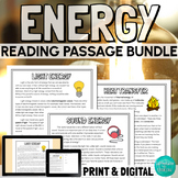 Energy Reading Comprehension Passages Bundle PRINT and DIGITAL