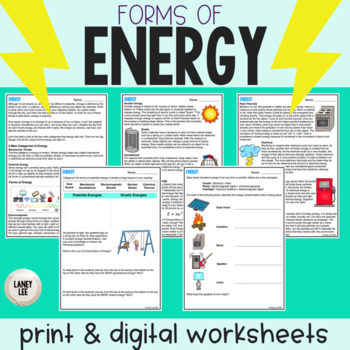 Preview of Energy - Reading Comprehension Worksheets