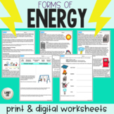 Energy - Reading Comprehension Worksheets