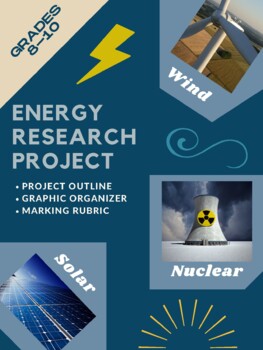 Preview of Energy Research Project_Outline, Rubric and Graphic Organizer