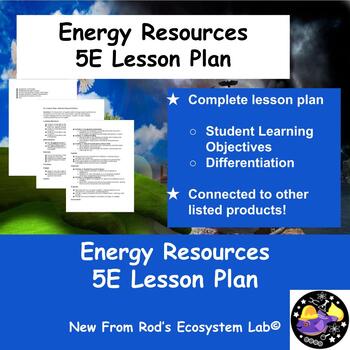 Preview of Energy Resources 5E Lesson Plan **Editable**