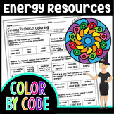 Energy Resources Color By Number | Science Color By Number