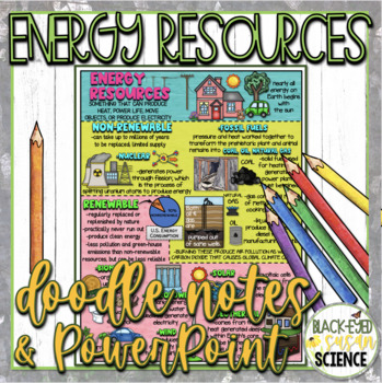 Preview of Energy Resources (Renewable & Nonrenewable) Doodle Notes + PowerPoint
