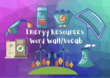 Preview of Energy Resources Vocab