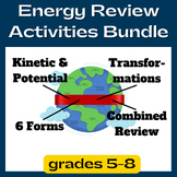 Energy Review Activities Bundle | Kinetic, Potential, Form