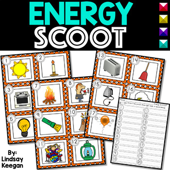 Preview of Energy SCOOT or Write the Room - Labeling Light, Sound and Heat