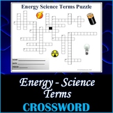 Energy Science Crossword Puzzle Activity Worksheet