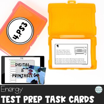 Preview of Energy Science Test Prep Task Cards 4.PS3 - TNReady