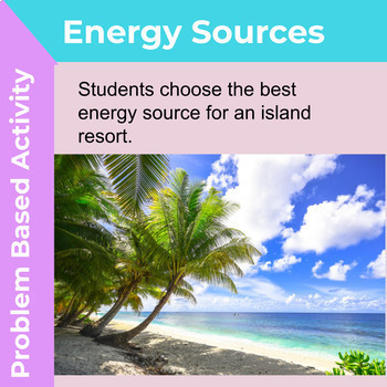Preview of Energy Sources Problem Based Activity PBL -Middle School - Distance or In Person