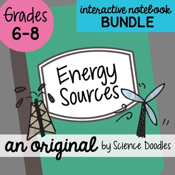 Preview of Energy Sources Science Notebook Doodle BUNDLE - Science Notes