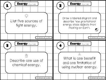 Preview of Energy: Task Cards