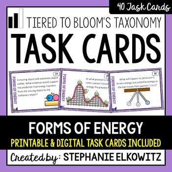 Preview of Forms of Energy Task Cards | Printable & Digital