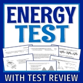 Energy Test Assessment Middle School NGSS MS-PS3-1 MS-PS3-