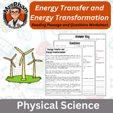 Energy Transfer & Energy Transformation Reading Passage an