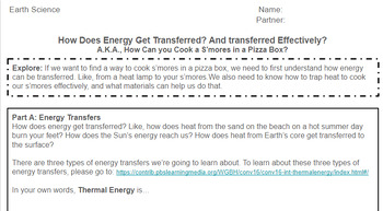 Heat Transfer with S'mores Editable Stations Lab