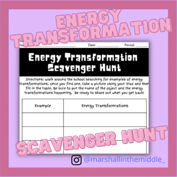 energy transformation examples for middle school