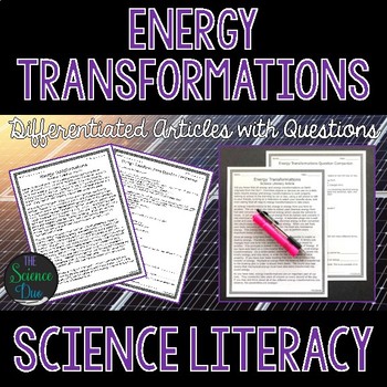 Preview of Energy Transformations Science Literacy Article - Distance Learning Compatible