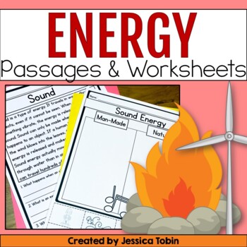 Preview of Energy and Forms of Energy Unit - Worksheets for Sound, Light, Heat Energy