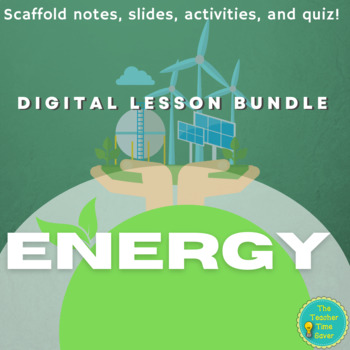 Preview of Energy Unit Lesson & Boom Cards Bundle | Physical Science Notebook