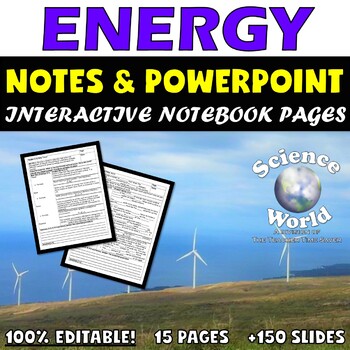 Preview of Energy Unit Notes & Slides Bundle- Physical Science Middle School