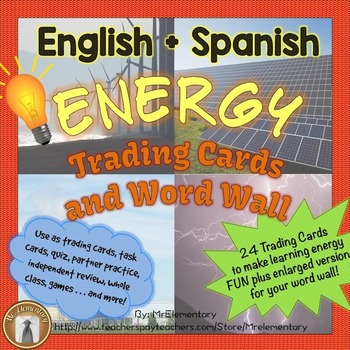 Preview of Energy Vocabulary Cards and Word Wall Bundle