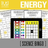 Energy Vocabulary Review Game | Science BINGO