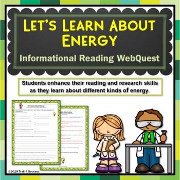 Preview of Energy Webquest Scavenger Hunt Activity Informational Reading Worksheet