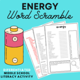 Energy Word Scramble (Differentiated)