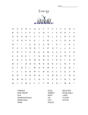 Energy Word Search - Science