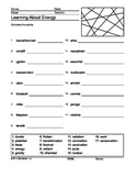 Energy Word Search and Word Scramble Printable Worksheets