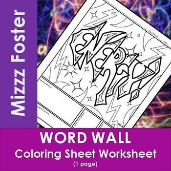 Preview of Energy Word Wall Coloring Sheet (1 pg.)