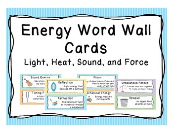 Preview of Energy Word Wall Vocabulary