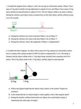 Preview of Energy, Work, Collisions: Physics Questions