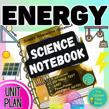 Preview of Simple Machines Kinetic & Potential Energy Unit Bundle Physical Science Notebook