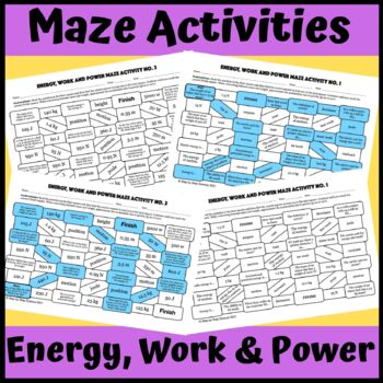 Preview of Energy, Work and Power Mazes