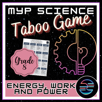 Preview of Energy Work and Power Taboo Review Game - Grade 8 MYP Science