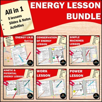 Preview of Energy Work & Simple Machines Lesson Bundle | Physical Science Notes Slides